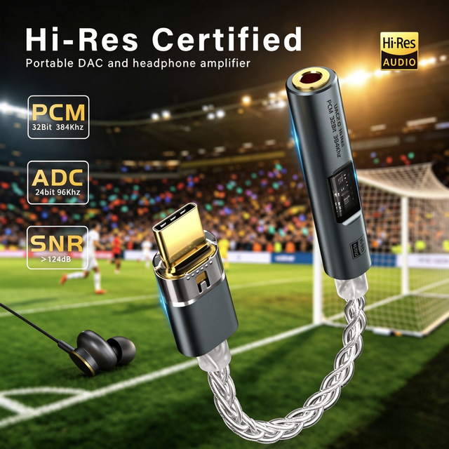 Hifi USB-C 3.5mm Audio Adapter for Laptop Mobile Phone-Dual Headphone Sharing Connector High Fidelity Sound Aluminum Alloy Build