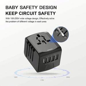 Travel Power Adapter OEM 8A 3 USB+Type-c Travel Conversion <b>Socket</b> <b>Smart</b> Charger - Product Image 6