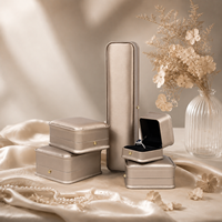 Coffret à bijoux de luxe Zebopak en or champagne pour bague, collier et présentation de cadeaux
