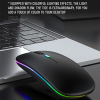 Ultra Slim Mouse Inalambrico Dual Mode Bt Rechargeable Colorful Souris Sans Fil 2-4ghz Optical Computer Wireless Gaming Mouse