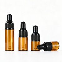 Mini flacons compte-gouttes en verre ambré transparent, vides, pour échantillons d'huiles essentielles et de sérums, en gros, pour petites entreprises de cosmétiques, en stock