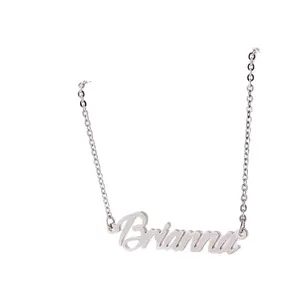 Stainless Steel Personalized Initial Name Signature Necklace, Brianna