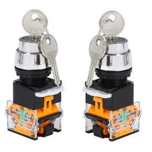 YHBS-38-R22ZK Knob Switch 10A with Key 22mm Hole Diameter IP65 Rated ABS Material 50000 Cycle Life Shipping Not Included - Product Image 5