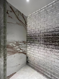 Briques plates <span class=keywords><strong>en</strong></span> cristal peintes <span class=keywords><strong>en</strong></span> pierre de couleur <span class=keywords><strong>vert</strong></span> clair, nouveau design, 50*100*200 mm, pour salle de sport industrielle, salle à manger, <span class=keywords><strong>maison</strong></span> - Product Image 4