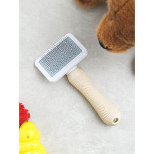 BASIXIXLE SKCUS BASH BEGIGE formato su misura professionale Double face in acciaio inox Pet spazzola da bagno sicuro per animali domestici forniture - Product Image 1