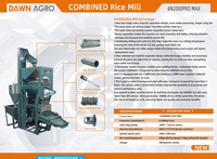Moulin à riz diesel 6N2000 D PRO MAX 1000 kg/h pour usage commercial, machine à décortiquer le riz et éliminer les pierres