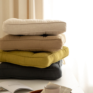 Coussin en coton et lin au design minimaliste Coussin lombaire respirant confortable et carré épaissi pour chaises de bureau - Product Image 3