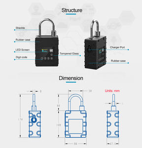 Smart <strong>Timer</strong> Lock Spy Devices G300P RFID GPS 4G LTE IP Cloud Data Storage Waterproof IP67 <strong>Padlock</strong> Container - Product Image 5