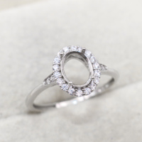 Bague semi-montée en argent sterling S925, monture vide, support de base vierge pour incrustation DIY sans pierre centrale