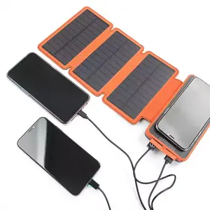 Highly Recommended by Hiker Camping Groups Solar Power Bank 20000mAh with Solar Panels Foldable Design with Wireless Charger