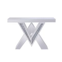 Nouveautés en gros, table console moderne avec miroir double en forme de V, style diamant écrasé, meubles pour la décoration du salon