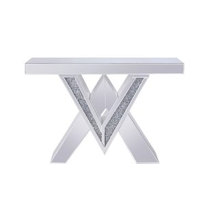 Wholesale New Arrivals Modern Style <strong>Crush</strong> <strong>Diamond</strong> Double v Mirror Console Table <strong>Furniture</strong> for Living Room Decoration - Product Image 3