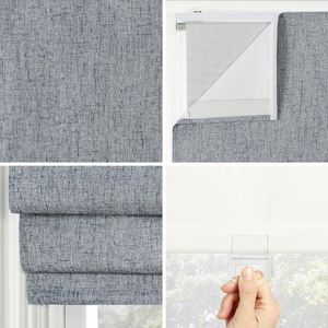 Persianas Romanas Inalámbricas Personalizadas Sun Zero Seraphina con Textura, 100% Opacas, <span class=keywords><strong>para</strong></span> Ventana - Product Image 4