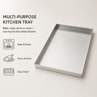 Plaque de cuisson rectangulaire en acier inoxydable 304 de qualité alimentaire, format/logo personnalisé, pour boulangerie et cuisine