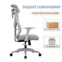 Chaise de bureau ergonomique pivotante de luxe moderne à dossier haut en maille avec soutien lombaire et hauteur réglable, couleurs personnalisables