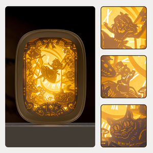 Lámpara Nocturna <span class=keywords><strong>de</strong></span> <span class=keywords><strong>Papel</strong></span> 3D Personalizada con Diseño <span class=keywords><strong>de</strong></span> Animales y Ángeles, Caja <span class=keywords><strong>de</strong></span> Luz LED Hecha a Mano para Decoración del Hogar - Product Image 3