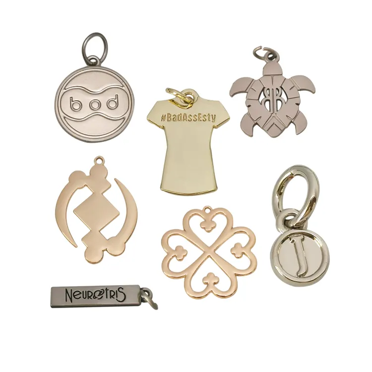 High quality hot sale engraved logo custom charm metal jewelry tags for pendant Bracelet