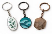 Porte-clés en métal personnalisé sur mesure, motif botanique et marin, avec logo personnalisé, vente en gros, cadeau souvenir, fabricant OEM ODM en gros
