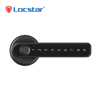 Locstar – carte sans clé avec mot de passe de haute sécurité, wi-fi TTLOCK App, levier d'empreinte digitale, serrure de poignée de porte intelligente