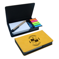 Papeterie personnalisée en cuir PU pour école, hôtel, bureau, bloc-notes, stylo, bloc-notes autocollant, coffret cadeau pour gravure laser