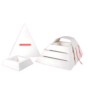 Foldable Triangular Pyramid Food <b>Gift</b> Box for Sushi Candy <b>Chocolate</b> with Custom Logo Printing Art Paper Packaging - Product Image 1