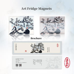 Aimants de réfrigérateur en acrylique élégants, fleur de prunier blanche et grue couchée - Product Image 6