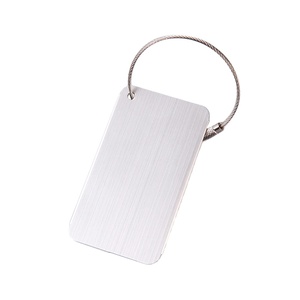 Étiquette de bagage en aluminium personnalisée avec logo et nom, accessoires de voyage, étiquette de valise rectangulaire vierge en métal, vente en gros - Product Image 3