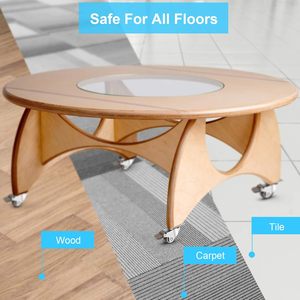Ensemble de 4 roulettes pivotantes en acier au carbone et caoutchouc polyuréthane, robustes, pour chariot à meubles, chariot de travail, chariot à main - Product Image 5