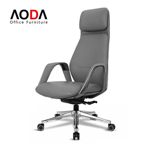 Silla Ejecutiva de Cuero para Escritorio de Computadora, Altura Ajustable, Inclinación Giratoria, Silla Ergonómica, Silla de Oficina, Chefsessel Aus Leader - Product Image 1