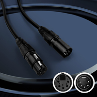 Câble de signal DMX 5 broches de 1,2 m, 5*0,3 mm², connecteur XLR noir, câble d'éclairage de scène intérieur