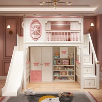 Lit d'enfant en gros d'usine Lit superposé de princesse Bureau armoire combinaison lit enfant chambre