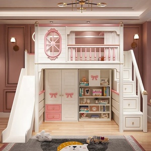Letto a Castello per Bambini con Scrivania e Armadio Integrati, Combinazione Camera da Letto <span class=keywords><strong>Principessa</strong></span>, Vendita all'Ingrosso - Product Image 2