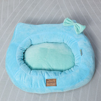 Honeypaws Lit pour chien et chat en peluche courte en forme de mouton avec nœud papillon, housse amovible, design classique et solide pour l'hiver