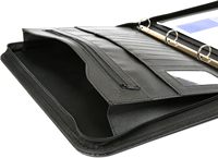 Porte-documents à fermeture éclair avec bloc-notes et pochettes pour cartes, personnalisé, format A4, en cuir PU, fabriqué par le fabricant