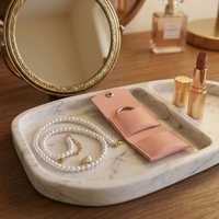 Nouvelle Pochette à Bijoux Compacte en Cuir PU Double Couche pour Femme, Style Mini, avec Mousqueton, Légère et Durable