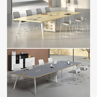 Table de réunion moderne pour bureau, table de conférence pour 6, 8 ou 10 personnes, bureau de conférence compact, bureau de travail
