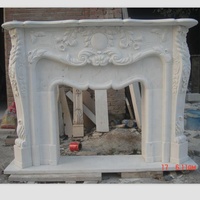 Installation autoportante décorative antique moderne de bordure de cheminée en pierre de marbre pour des villas
