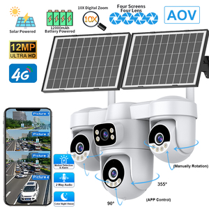 Cámara de Vigilancia CCTV Exterior PTZ de 12MP OEM/ODM, Cámara Solar 4G con Inteligencia de Seguridad de 360°, Sirena Integrada, Tarjeta SD, AOV, 12000mAh - Product Image 1