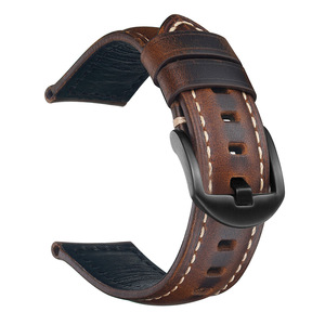 Bracelets de montre en <span class=keywords><strong>cuir</strong></span> véritable de luxe 18mm 20mm <span class=keywords><strong>22mm</strong></span> 24mm 26mm Couleurs <span class=keywords><strong>Cuir</strong></span> huilé ciré - Product Image 2