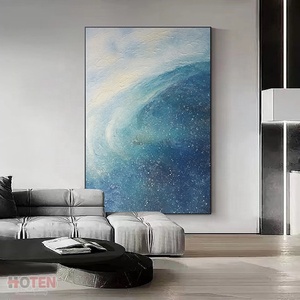 Dipinto a Olio Moderno Minimalista Paesaggio Marino Decorazione Soggiorno Quadro Grande da Terra per Sfondo - Product Image 4