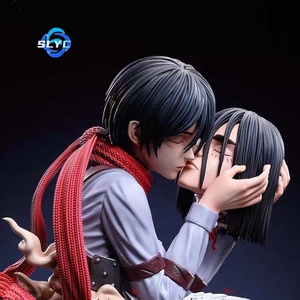 22cm Anime <span class=keywords><strong>Attack</strong></span> <span class=keywords><strong>Titan</strong></span> <span class=keywords><strong>Shingeki</strong></span> <span class=keywords><strong>No</strong></span> <span class=keywords><strong>Kyojin</strong></span> PVC figura Mikasa Ackerman's Kiss Death estatuas Eren Jaege's Figura juguetes de regalo - Product Image 2