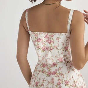 Custom Summer Fashion Sexy sling abito lungo stampa <span class=keywords><strong>senza</strong></span> maniche abiti da spiaggia Casual Ladies 2023 Holiday Woman Clothes - Product Image 3