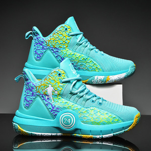 Chaussures de basket-ball en mesh avec semelle extérieure en caoutchouc et semelle intermédiaire en EVA pour garçons, respirantes, pour l'été, pointures 35, 36, 37, 38, 39, 40, 41, 42 - Product Image 1