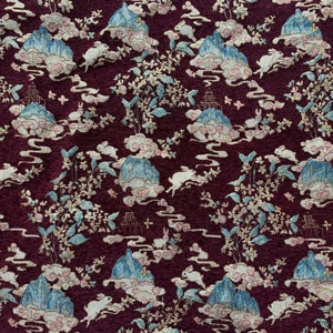 Tela Brocada Jacquard de Chenilla 100% Poliéster Pesado con Hilo Dorado y Plateado, Diseño Floral, Transpirable, Tejida para Sofás, Bolsos de Boda - Product Image 3