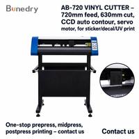 Plotter de corte automático de contorno CCD Heat Press AB-720, alimentación de 720 mm, corte de 630 mm, servomotor, Signmaster para pegatinas, calcomanías e impresión UV