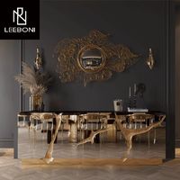 Buffet en acier inoxydable personnalisable, design moderne et luxueux, meuble de rangement haut de gamme pour entrée