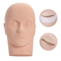 Übungskopf aus Gummi für Kosmetologie, Mannequin-Gesichtskopf für Wimpern, Make-up und Massage-Praxis