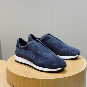 Chaussures décontractées rétro en daim véritable fabriquées en Italie, sans lacets, pour homme, confortables, à semelle épaisse, pour un usage quotidien en extérieur - Product Image 4
