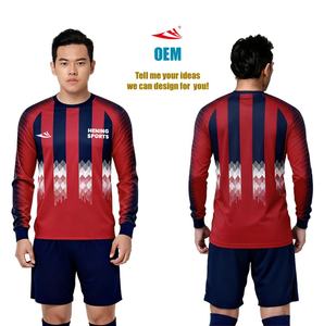 Kaos Sepak Bola Lengan Panjang Custom Pria Kaos Olahraga Anak Atasan Sepak Bola Perlengkapan Kiper Latihan Pakaian Olahraga Jersey Pemanasan - Product Image 2