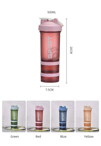 זולה ופשוטה שלוש שכבות להתמודד עם גביע רועדת ספורט עם הדפסת לוגו, אטום ואבקת חלבון עמיד - Product Image 6